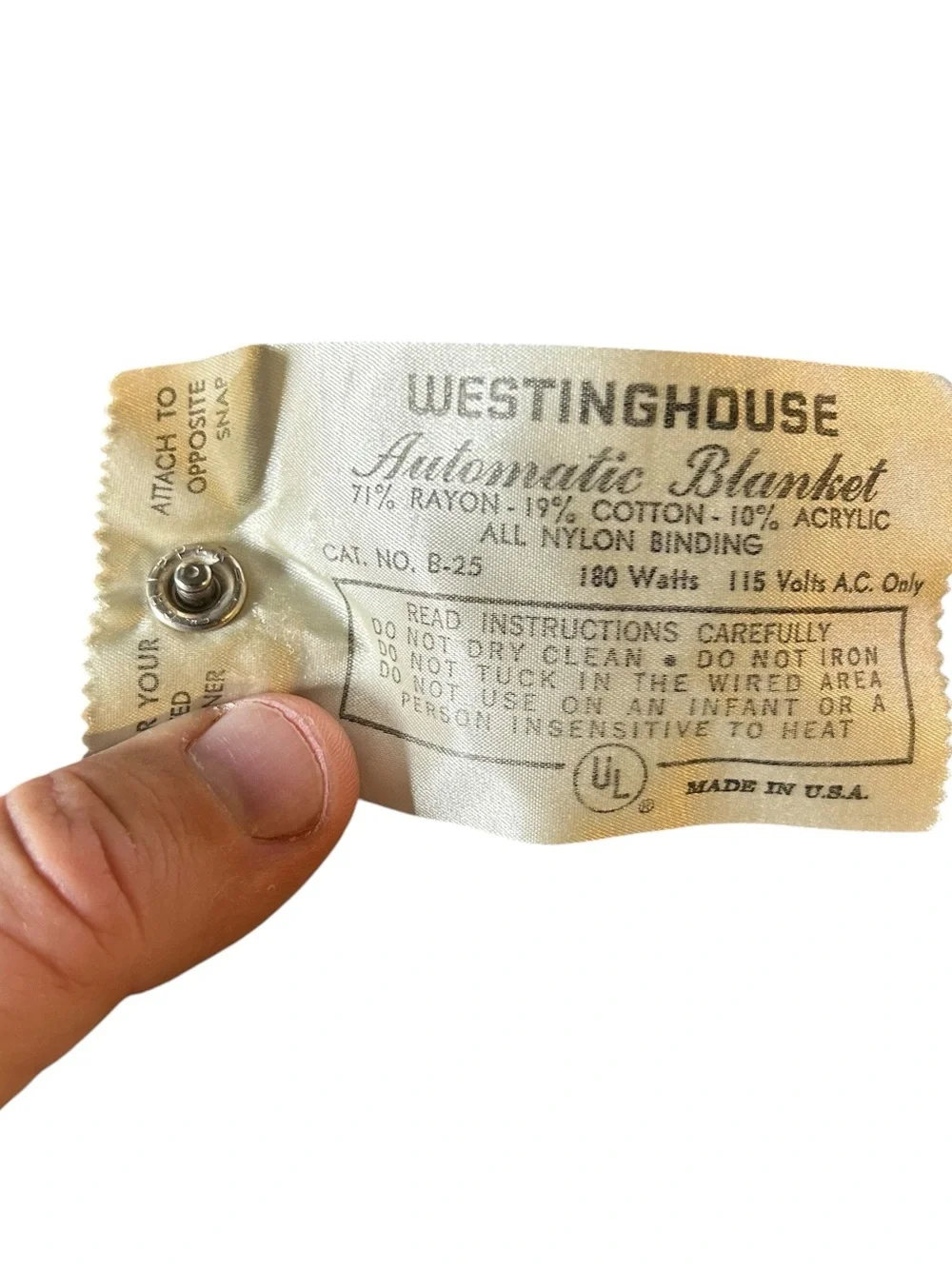 Westinghouse Satin Trim Automatic Blanket Acrylic Soft 80X73 Vintage